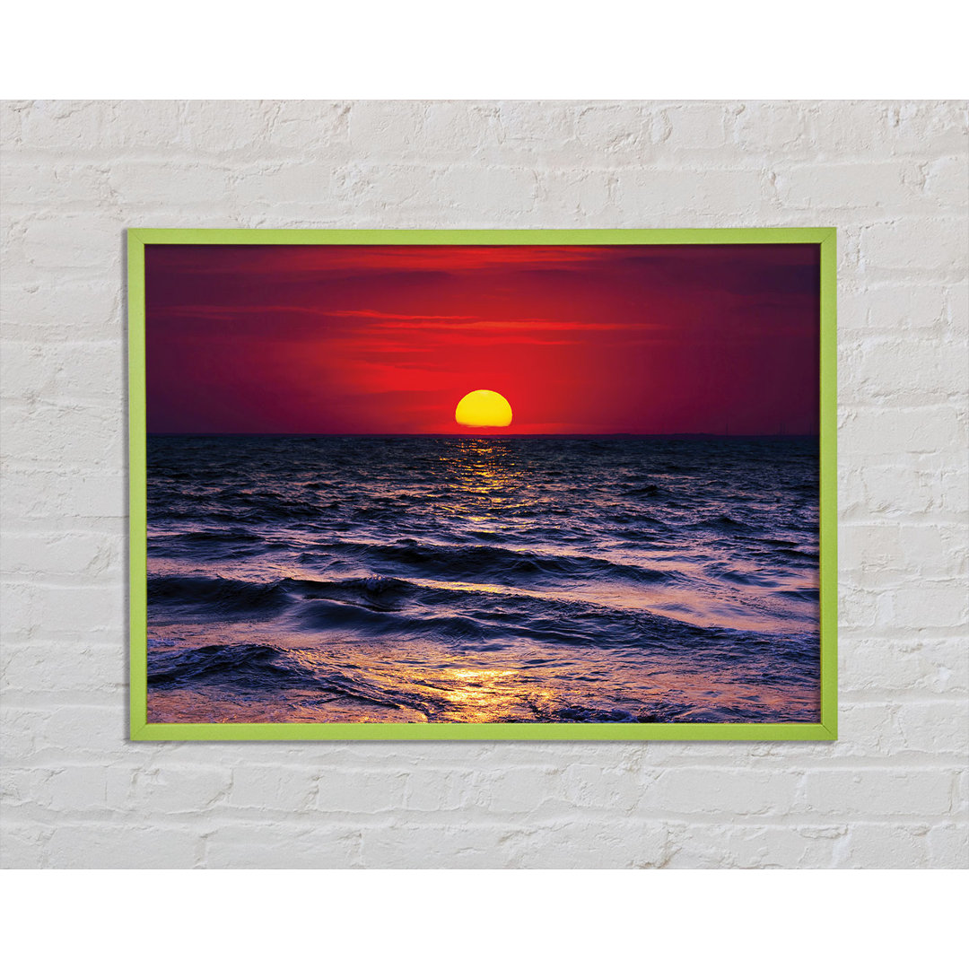 Gerahmtes Bild Golden Sunset Ocean