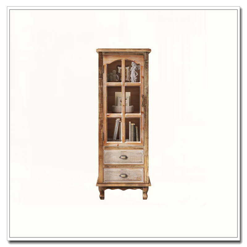 Rustic Wooden Storage Cabinet, Ancient White