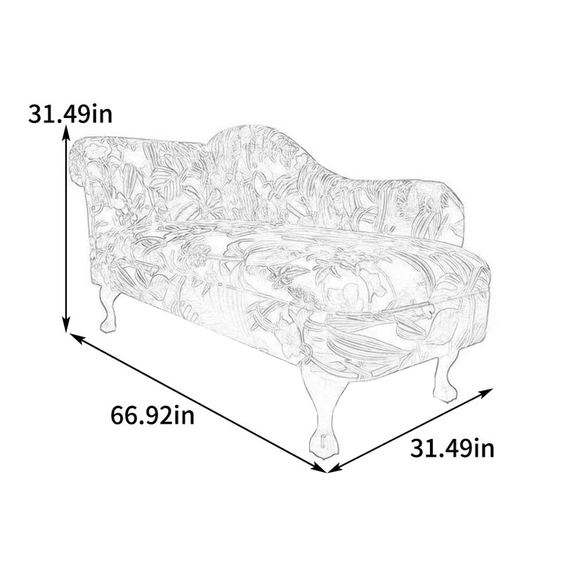 Chaise longue rembourrée extensible de luxe Luxury Spongey, Accoudoir à gauche (vu de face)