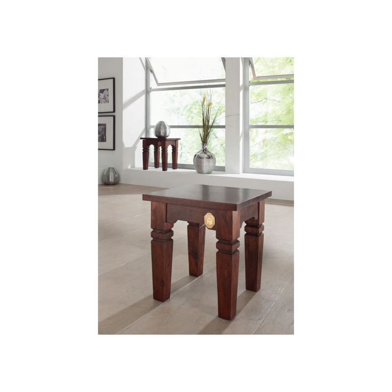 Oxford Solid Wood Accent Stool, Nougat
