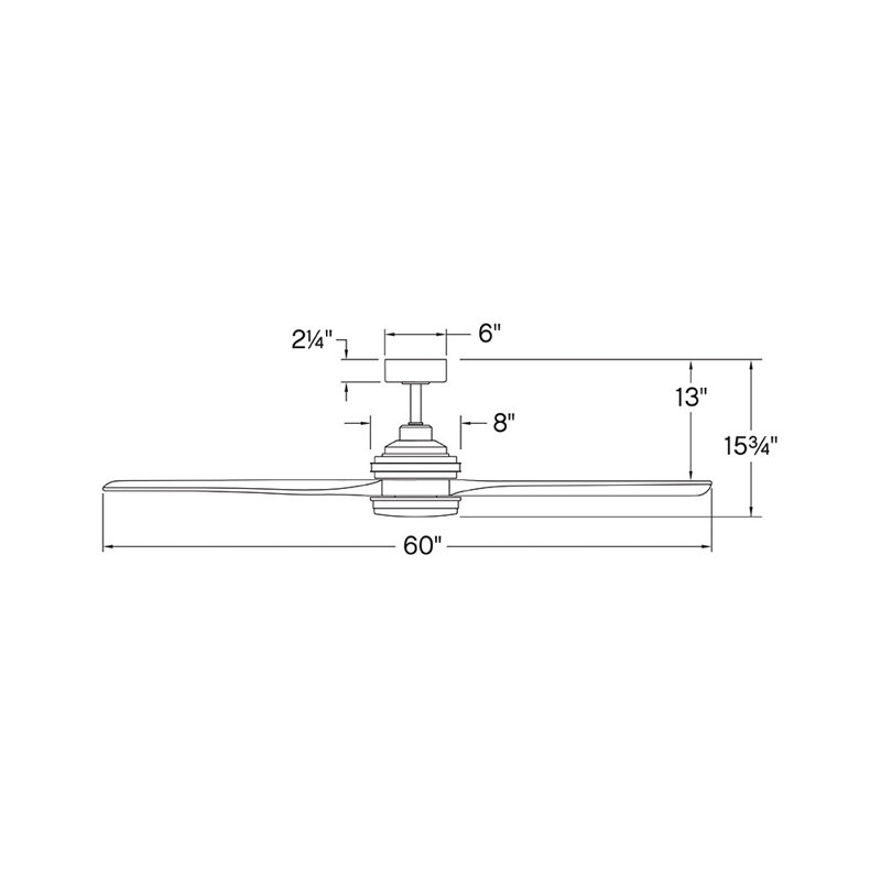 Ventilateur de plafond à DEL Hinkley Artiste, H 17,02 po x l 60 po x P 15,5 po