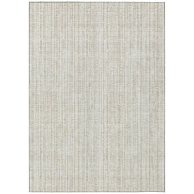 Tapis extérieur lavable rayé ivoire et beige 10 pi x 14 pi