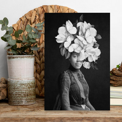«My Favorite Photo Of Her Elegant surreal Vintage Magnolia Flower Portrait», art mural