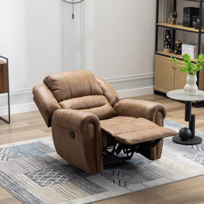 Chemika 40.9'' W Classic Super Soft Padding And Oversize Manual Recliner With Rivets