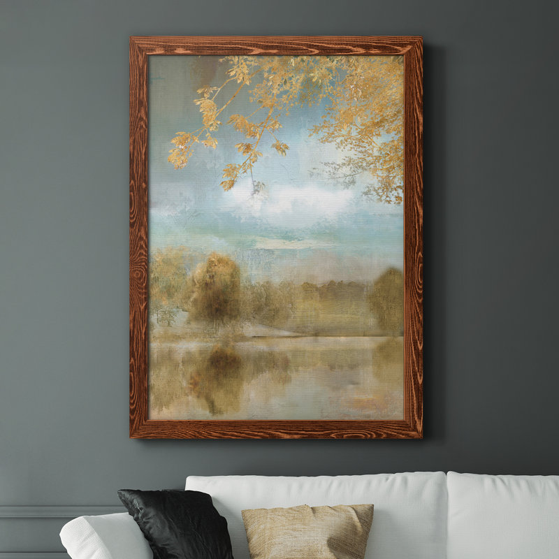 Golden Fall - Peinture sur toile encadrée, Cadre en érable, H 37,5 po x l 27,5 po x P 1,5 po