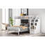 Lit mezzanine simple au-dessus d'un lit double blanc - peut accueillir plusieurs soirées pyjama avec facilité, comprend 3 grilles, des barrières de sécurité élevées et 3 lits-2024257535