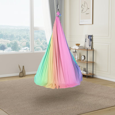 Therapeutic Sensory Swing Chair for Kids & Adults - Dual-Layer Cuddle Hammock, Deep Pressure for Autism, ADHD, Anxiety Indoor/Outdoor Rocking Hammock with 360° Swivel Hanger Supports 300 lbs1.5x1.4m