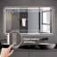 Miroir d'appoint de salle de bain 48 * 32 pouces avec lumières à DEL, miroirs d'appoint de salle de bain anti-buée pour montage mural, 3 couleurs et 5 niveaux d'intensité