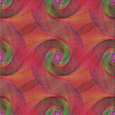Vert abstrait/Tapis décoratif rouge