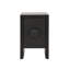 Two Drawer Small Side Table In Natural Grasscloth With Cerused Oak Handles-456698788