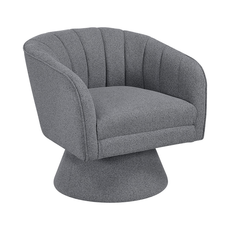 Fauteuil d'appoint pivotant Modern Boucle Upholstery, Gris foncé