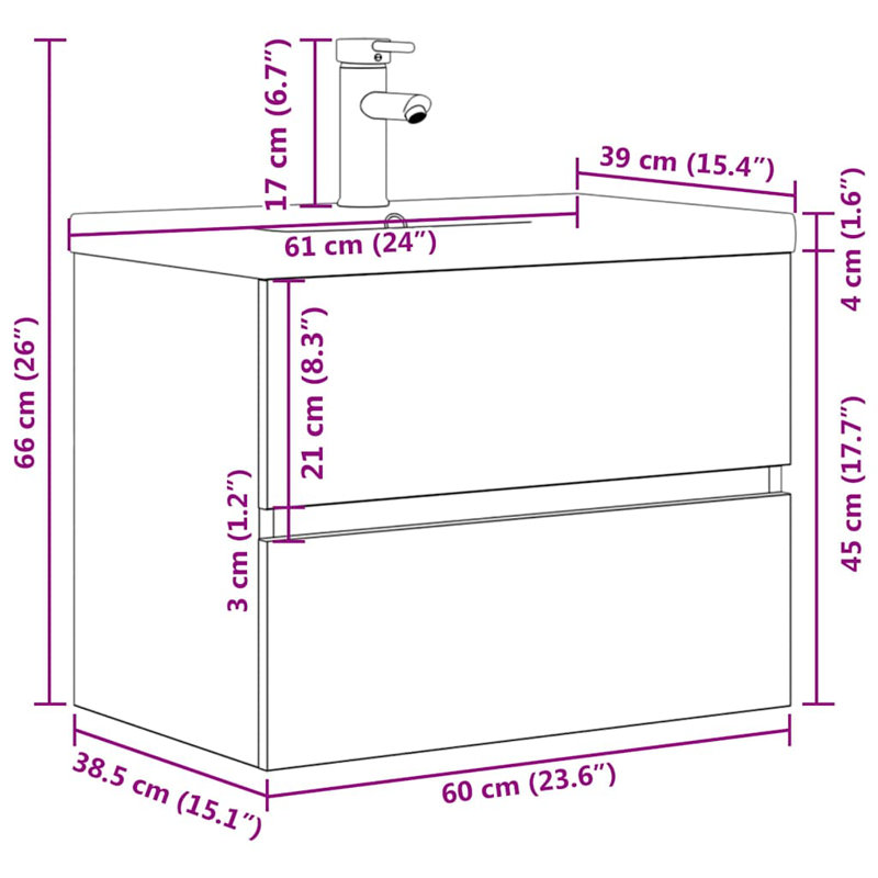 Sreenidhi 500mm Single Bathroom Vanity with Ceramic Basin