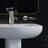 Chateau Pedestal Ceramic Bathroom Sink Round Single Faucet Hole in White SM-PS305-101461000