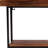 36" Set Of Two Black And Brown Wood And Metal Two Level Accent Shelf