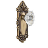 Grandeur Grande Victorian Plate Double Dummy with Biarritz Crystal Door Knob