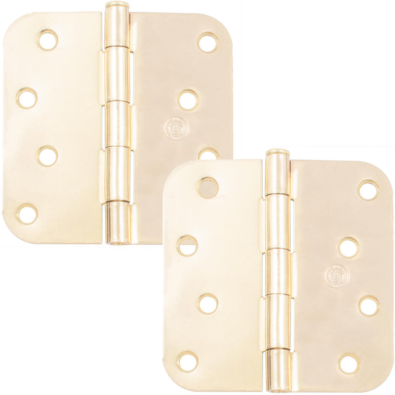 Charnières de porte de 4 po, coin de rayon de 5/8 po, Noir mat