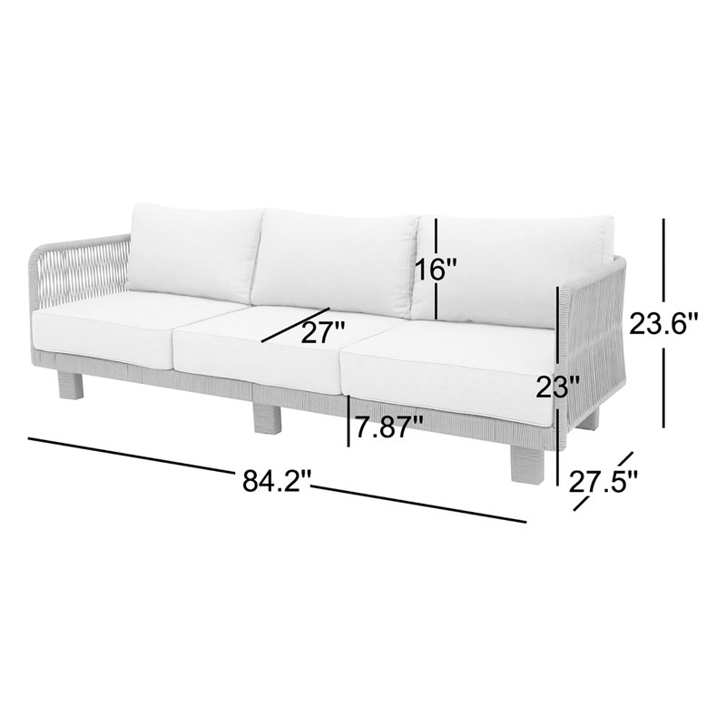 Canapé de patio de 84,2 po de largeur avec coussins Sommers