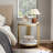 2 Tier Faux Marble End Table with Storage Shelf, Modern Side Table for Living Room, Bedroom