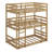 Twin Over Twin Over Twin Rubber Wood Triple Bunk Bed – Two Built-In Ladders, Guardrails & Detachable Design-1434985114