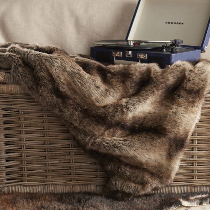 Luxurious Modern Electric Reversible Faux Fur Throw Blanket