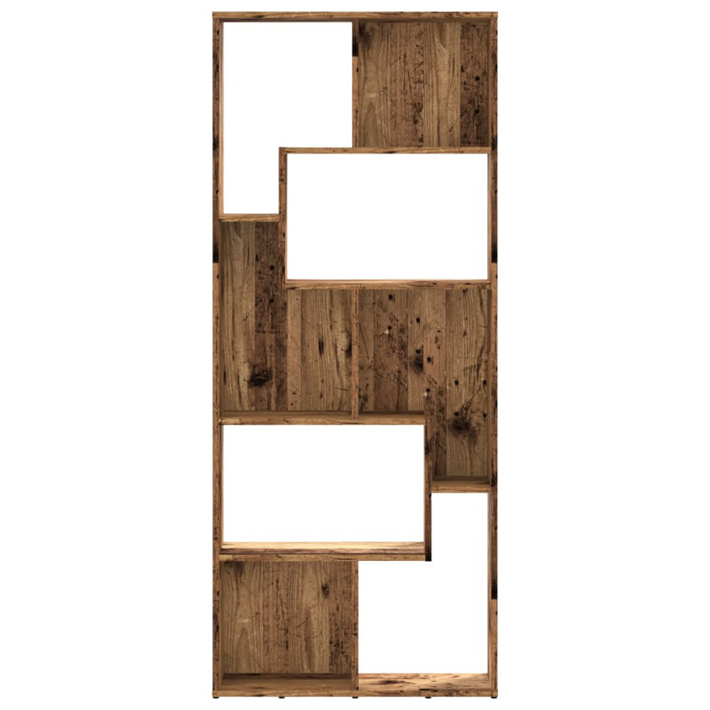 161cm H x 67cm W Geometric Bookcase, Old Wood