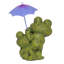 Statue de grenouille H 11 "avec parasol mauve pour jardin, patio et pelouse