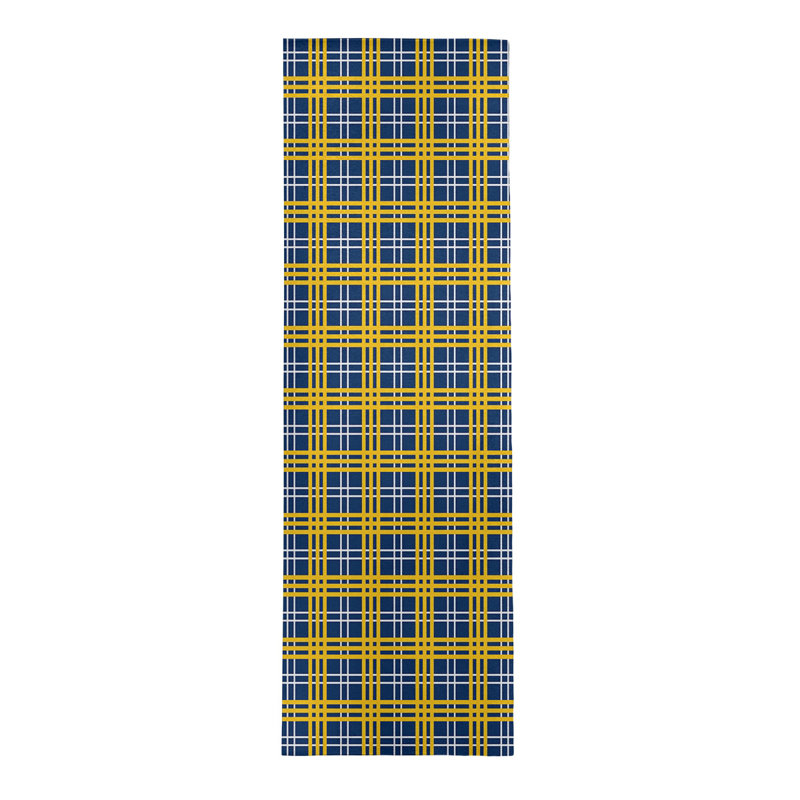 Tapis à carreaux bleu, Tapis de couloir 2 pi 6 po x 8 pi