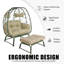 Chaises longues spacieuses pour le patio, boho moderne en rotin d'acier pour la maison de patio