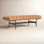 Banc rembourré en cuir véritable Penina-706929649