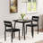 3 Piece Dining Table Set for 2, Farmhouse Kitchen Table and Upholstered Chair, Metal Frame Square Dining Room Furniture for Small Space, Apartment, Studio-229786487-209417777