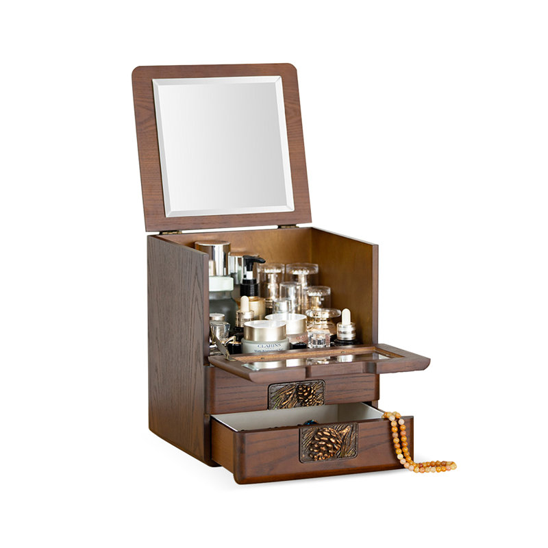 Organisateur de maquillage pour coiffeuse, organisateur de comptoir avec tiroirs, miroir