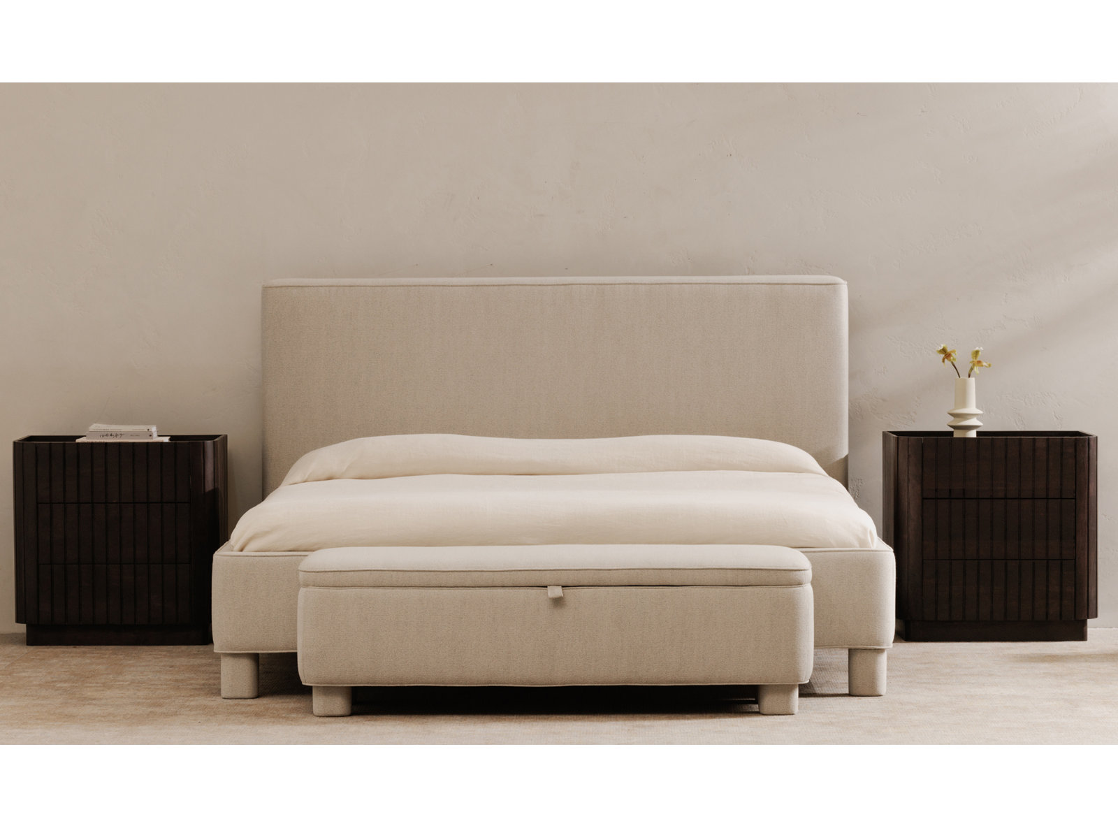 Grant 59" Bedroom Bench, Light Grey