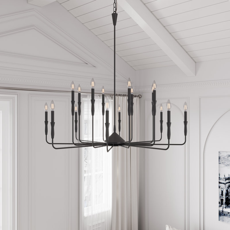 Luminaire de style chandelier rustique industriel moderne à 16 lumières Okeefe