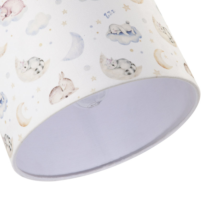 18cm H Fabric Drum Lamp Shade ( No Direct Attachment Method ) in White