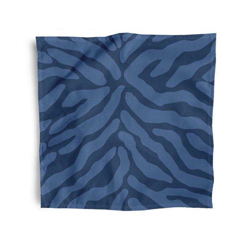 Kyung Polyester Abstract Square Napkin, Navy