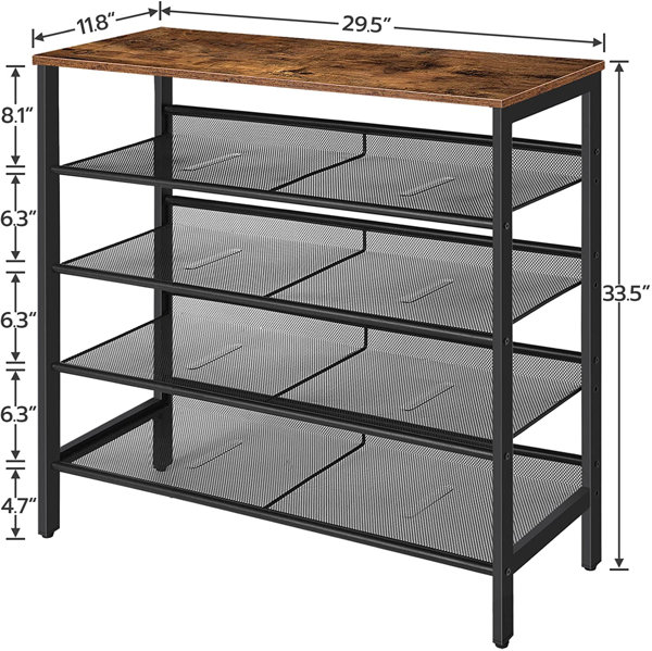 Shoe Rack, 6 Tier Shoe Storage, Flat and Slant Adjustable Shoe Organizer,  Large Capacity