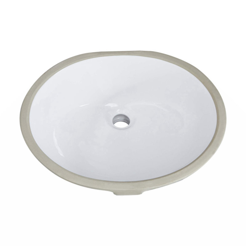 Wenty 14.375'' White Ceramic Circular Bathroom Sink