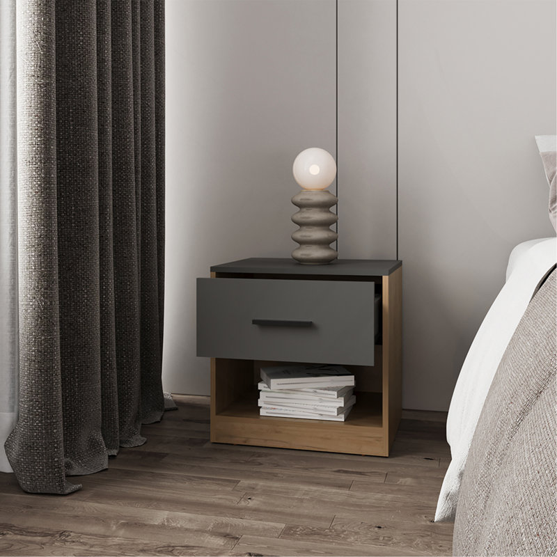 Kemp Mill Nightstand, Matt Grey/Macadamia