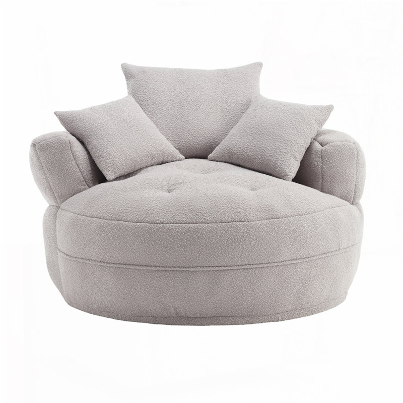 Kalojan Upholstered Accent Chair, Gray Boucle