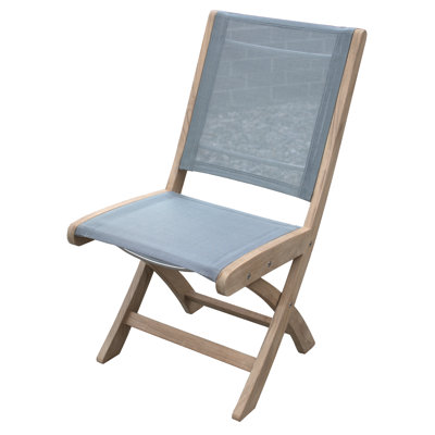 Riviera Teak Outdoor Sling Folding Dining Chair