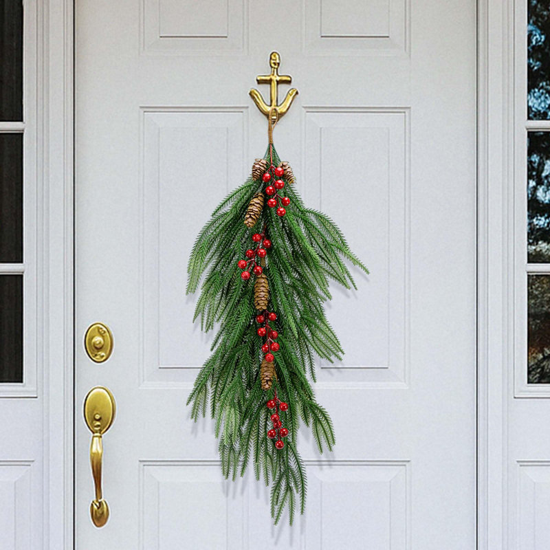 2 Pcs Artificial Christmas Teardrop Swag