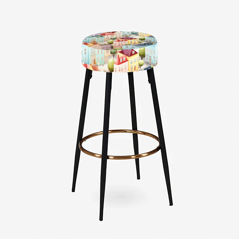 Ensemble de 2 tabourets de bar abstraits aux couleurs pastel
