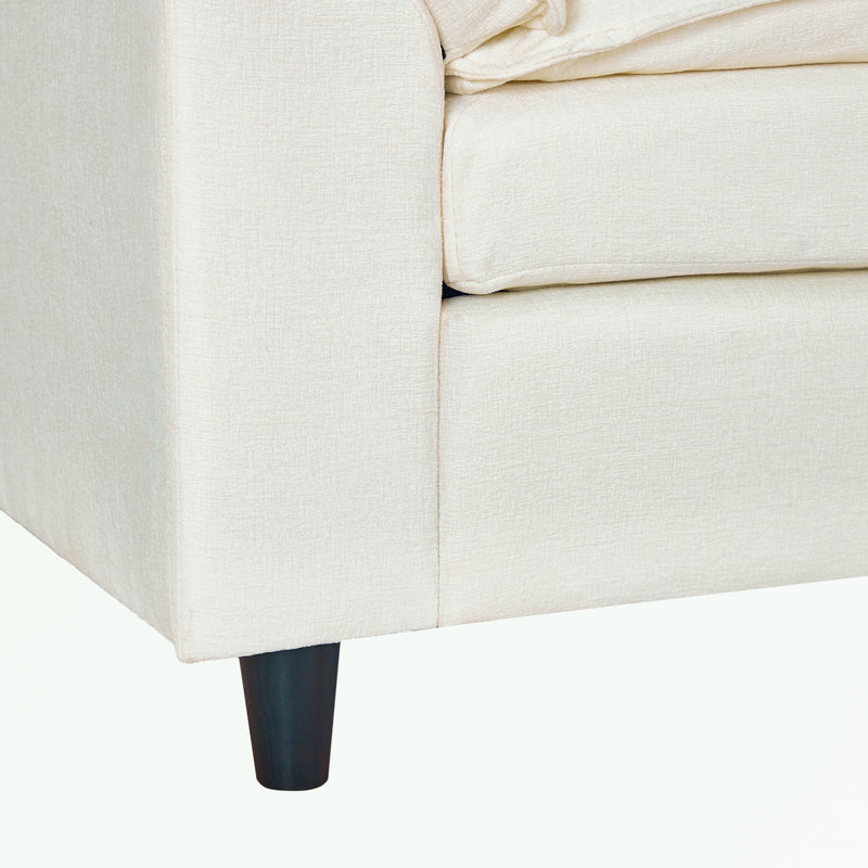 Causeuse avec coussin moelleux et pieds robustes, Beige