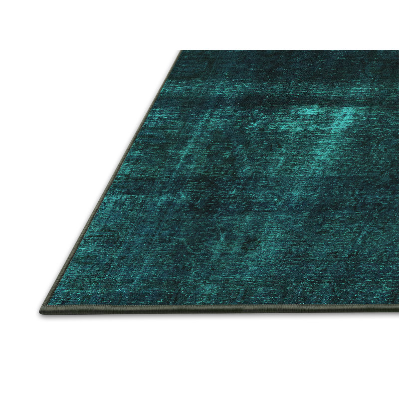 Tapis en laine / polyester tissé à la machine Daevian, Rectangle 3 pi x 5 pi