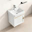 Ensemble de meuble-lavabo mural avec lavabo et robinet en céramique, système de drainage complet, conception peu encombrante pour les petites salles de bain