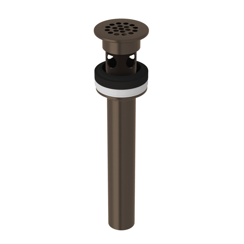 Grid Drain With Overflow, Tuscan Brass