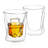 JoyJolt Lacey Double Wall Whiskey Glass, 10oz