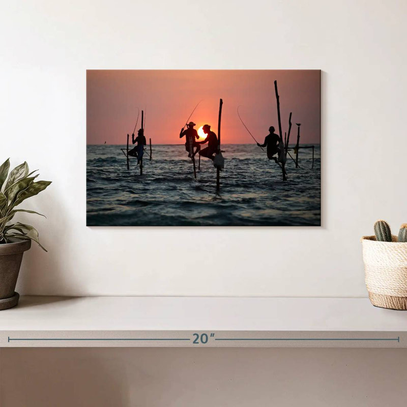 Stilt Fishermen, 8" H x 12" W