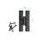 Black H Flush Hinge 3" L Wrought Iron with Hardware