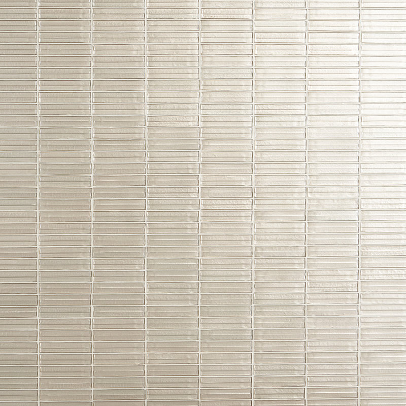 Tara Stacked 11.61" x 11.73" Molten Glass Mosaic Wall Tile (0.95 Sq. Ft. / Sheet), Ivory
